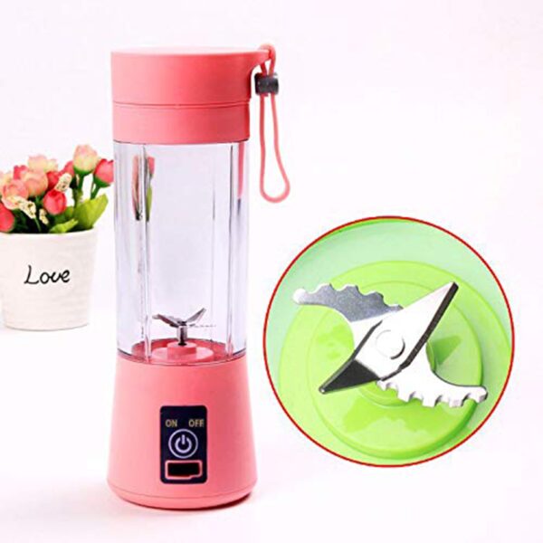 Baru Kedatangan Portabel Rumah USB Rechargeable 4 Blade Electric Fruit Extractor Juice Blender 4