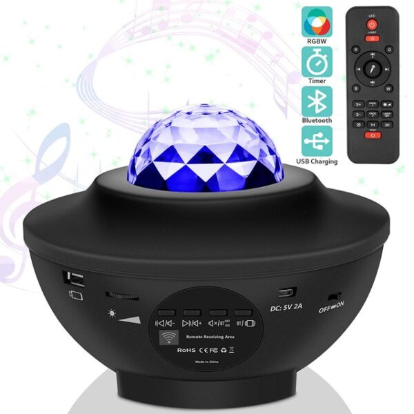 USB LED Star Night Light Musek Starry Water Wave LED Projector Light Bluetooth Projector Sound