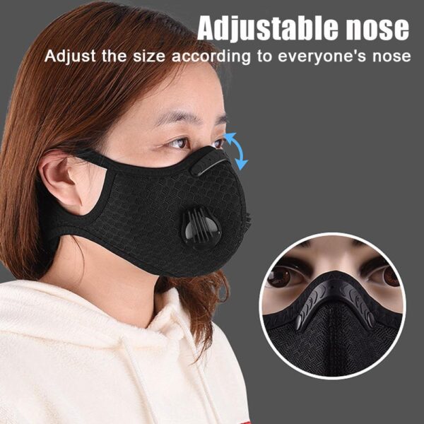 Unisex PM2 5 Mouth Mask e nang le Valve Respirator e ka Hlatsoang Hape Banna Basali ba sa keneng lerōle ba Riding Mouth muffle 1