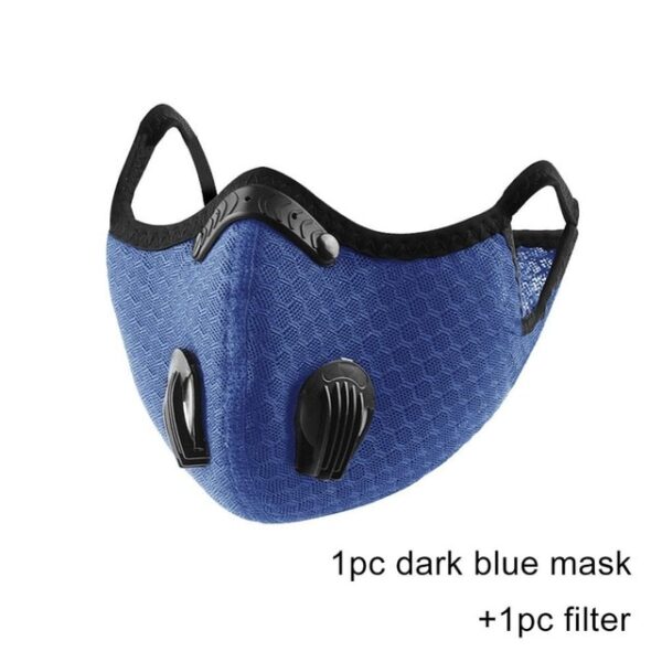 Unisex PM2 maska ​​za usta s 5 ventila, respirator koji se može prati, višekratna upotreba Muškarci Žene prigušivač za usta za jahanje prašine 2.jpg 640x640 2