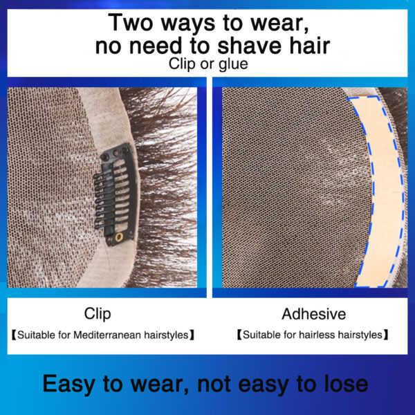 WTB Man Toupee With high temperature silk synthesis Hair Material Hair Hand made Topper Hairpiece Top 3