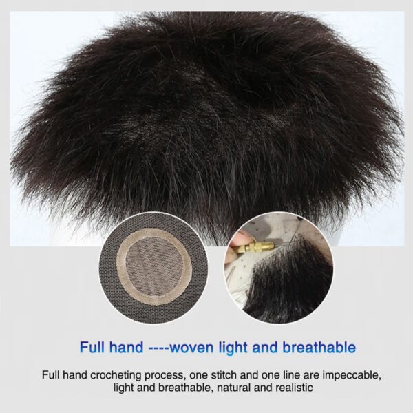 WTB Man Toupee With high temperature silk synthesis Hair Material Hair Hand made Topper Hairpiece Top 4