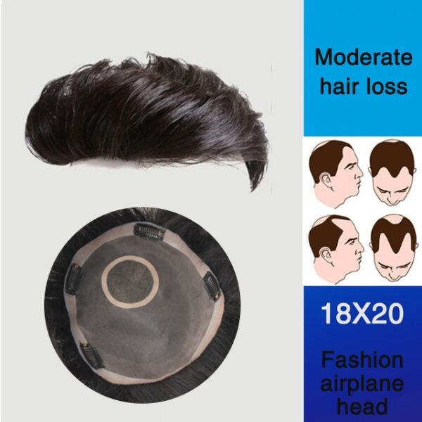 WTB Txiv neej Toupee Nrog kub kub cov khoom siv plaub hau Cov plaub hau Tes ua Topper Hairpiece Top 5.jpg 640x640 5