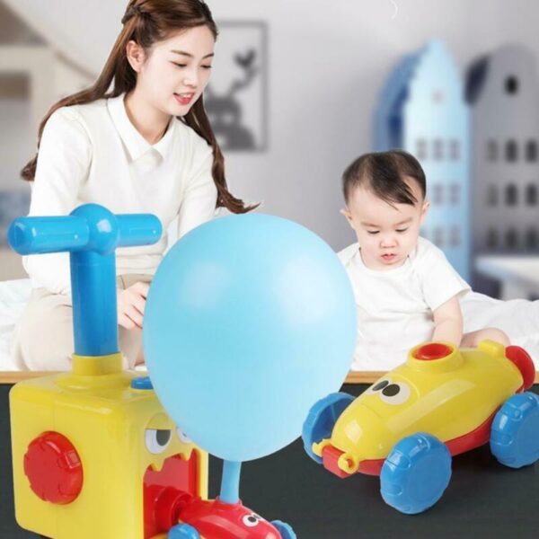 inertia balloon powered car toys aerodynamics inertial energy kids puzzle Early Educational Fun toys Children Birthday 4