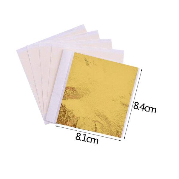 100Pcs 8 8 5cm Rose Gold Silver Foil Paper Imitation Copper Leaf Gilding DIY Design Art 11