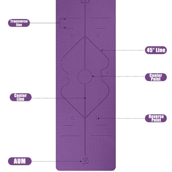 1830 610 6mm TPE Yoga Mat with Position Line Non Slip Carpet Mat For Beginner Environmental 1