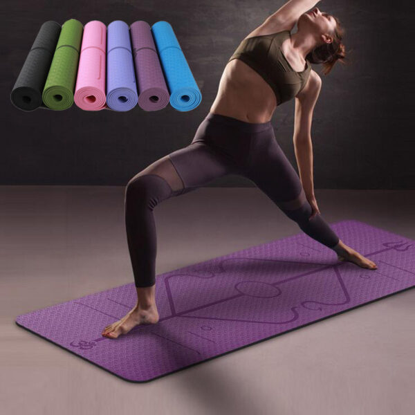 1830 610 6mm TPE Yoga Mat with Position Line Non Slip Carpet Mat For Beginner Environmental