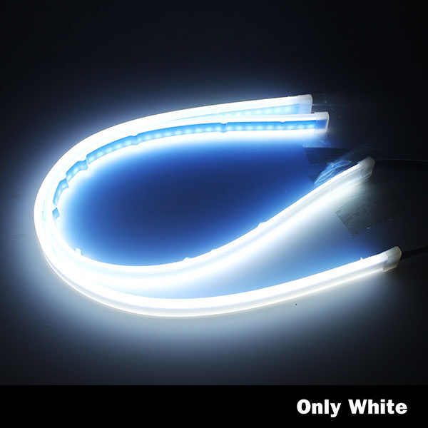 2PCS 60cm Waterproof Flexible Universal Car nga gipangulohan DRL Daytime Running Light Flow Runs Headlight LED Strip 1.jpg 640x640 1