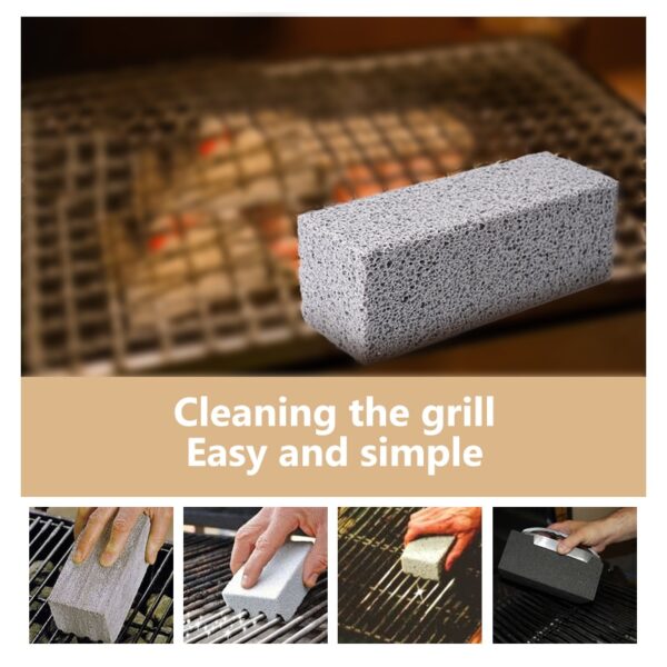 2Pcs BBQ Grill Cleaning Brick Block Barbecue Cleaning Stone BBQ Racks Stains Grease Cleaner BBQ Tools 1