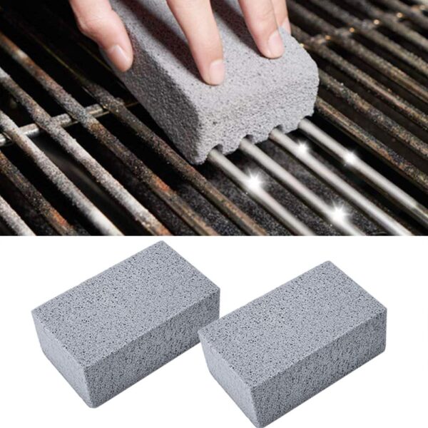 2Pcs BBQ Grill Paglimpyo sa Brick Block Barbecue Paglimpyo sa Bato BBQ Racks Stains Grease Cleaner BBQ Tools