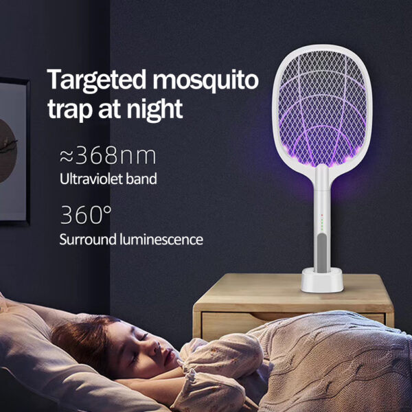 3000V Electric Mosquito Killer With UV Lamp USB 1200mAh Rechargeable Bug Zapper Summer Fly Swatter Trap 3