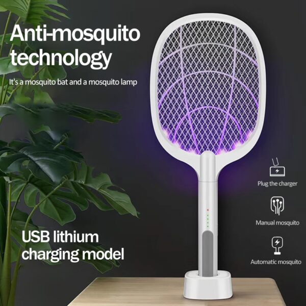3000V Electric Mosquito Killer With UV Lamp USB 1200mAh Rechargeable Bug Zapper Summer Fly Swatter Trap