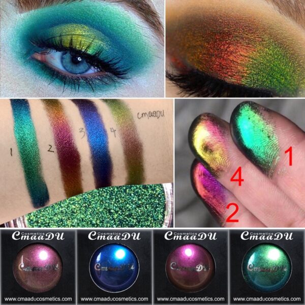 4 Colors Chameleon Metallic Eyeshadow Palette Diamond High Pigmented Shiny Eye Shadow Powder Beauty Makeup Duo