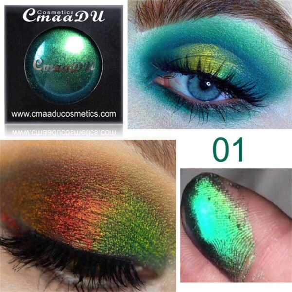 4 Mga Kolor nga Chameleon Metallic Eyeshadow Palette Diamond High Pigmented Shiny Eye Shadow Powder Beauty Makeup