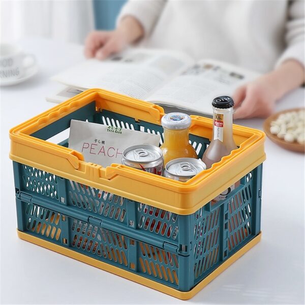 Collapsible Crate Folding Storage Box Basket nga May mga Handle Durable Transportable Utilit Crate Aykasa Portable Foldable Container 2