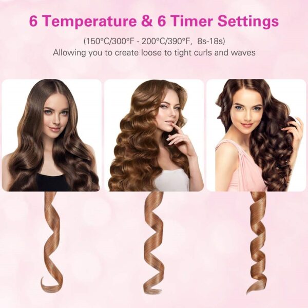 Curler Aeir gan sreang iarann ​​tlúire gan sreang Curler Iron USB Curler Air Rechargeable le haghaidh Tonn Curls LCD 3