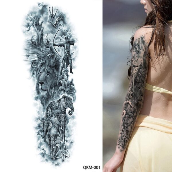 Full Arm Temporary Tattoo Double Gun Female Waterproof Temporary Tattoo Stickers for Men Women Adults Kids 10.jpg 640x640 10