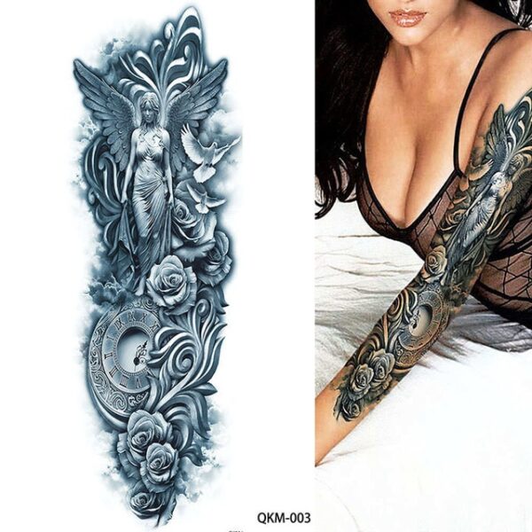 Full Arm Temporary Tattoo Double Gun Female Waterproof Temporary Tattoo Stickers for Men Women Adults Kids 12.jpg 640x640 12