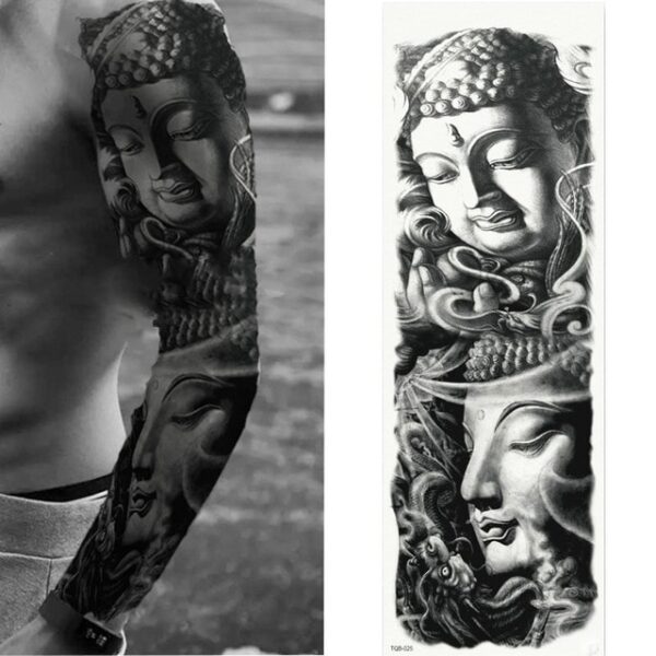 Full Arm Temporary Tattoo Double Gun Female Waterproof Temporary Tattoo Stickers for Men Women Adults Kids 20.jpg 640x640 20