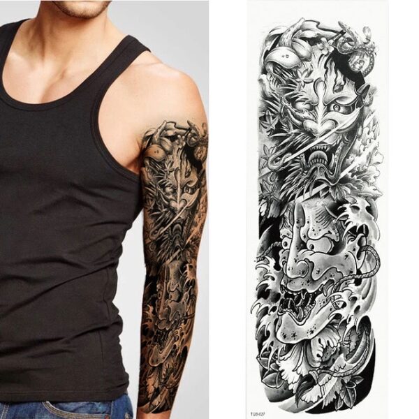 Full Arm Temporary Tattoo Double Gun Female Waterproof Temporary Tattoo Stickers for Men Women Adults Kids 21.jpg 640x640 21