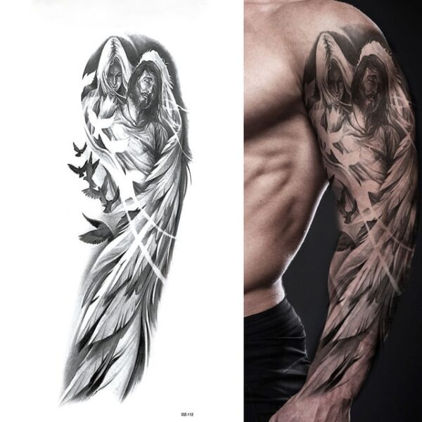 Full Arm Temporary Tattoo Double Gun Female Waterproof Temporary Tattoo Stickers for Men Women Adults Kids 3.jpg 640x640 3