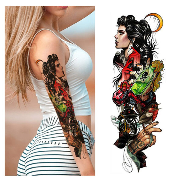 Full Arm Temporary Tattoo Double Gun Female Waterproof Temporary Tattoo Stickers for Men Women Adults Kids 5.jpg 640x640 5