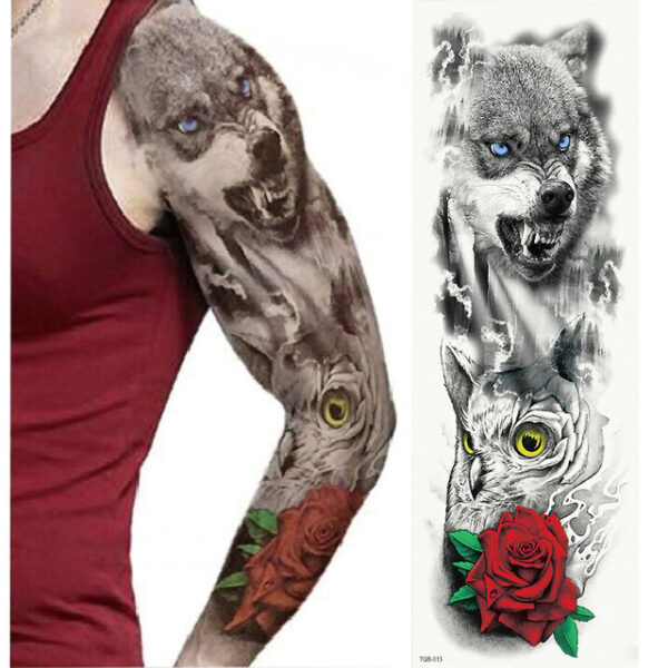 Full Arm Temporary Tattoo Double Gun Female Waterproof Temporary Tattoo Stickers for Men Women Adults Kids 8.jpg 640x640 8