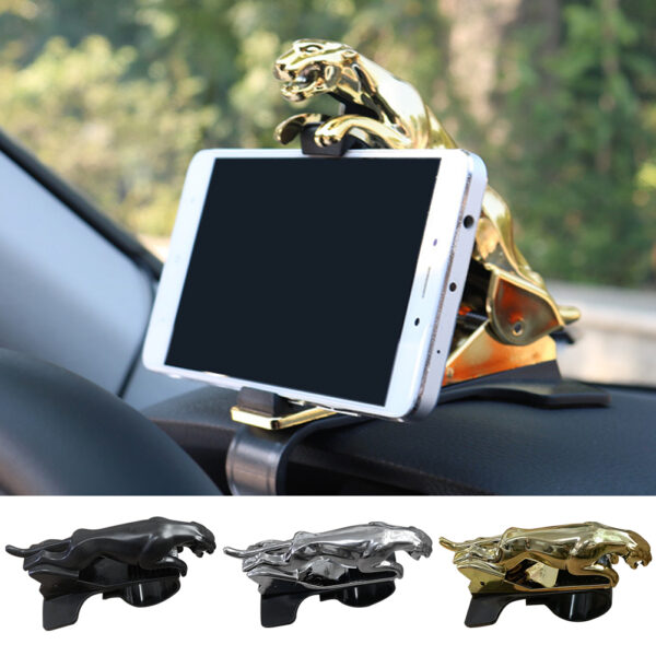 Leopard Car Phone Holder Ornaments Universal Anti Skid 360 Degree Rotating Adjustable Bracket Interior Cool Dashboard 1