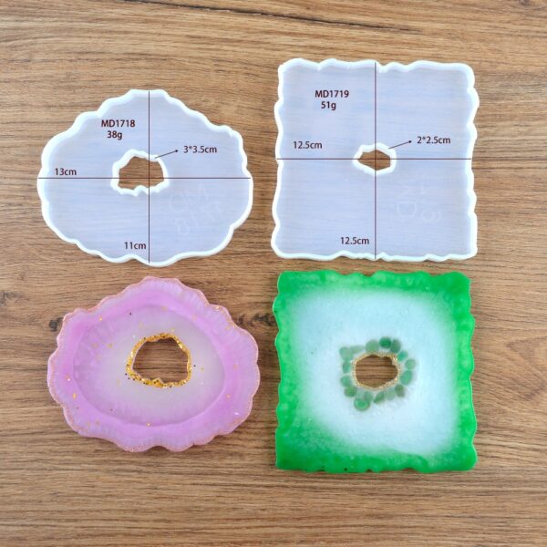 New Agate Slice Silicone Mold Crystal Mold Make Your Own Coaster Resin Art Supplies Clear Coaster 2