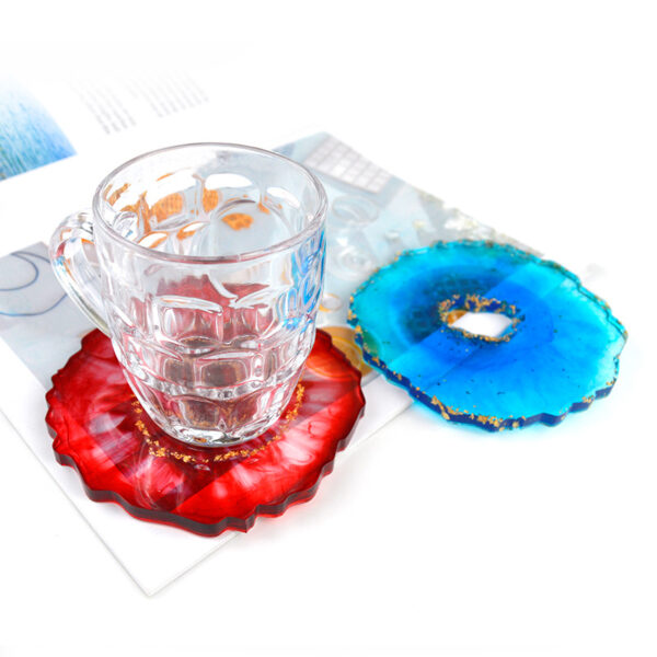 Agate vaovao silice bobongolo Crystal bobongolo bobongolo manao anao manokana Coaster Resin Art famelana Coaster mazava Coaster 4