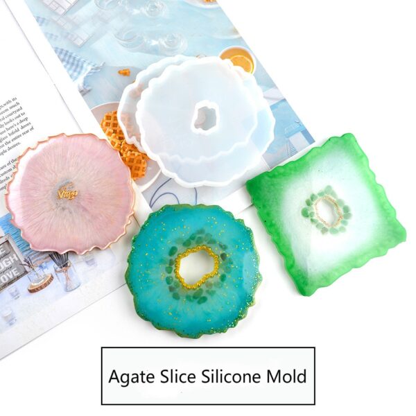 New Agate Slice Silicone Mold Crystal Mold Make Your Own Coaster Resin Art Supplies Clear Coaster