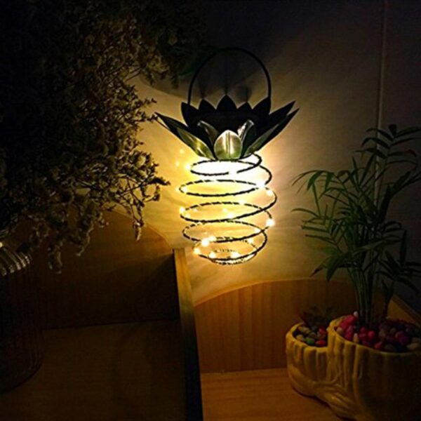 Nuove luci solari da esterno impermeabili per ananas da giardino Luci da percorso appese Luci fiabesche20 Fata calda a led solare 1