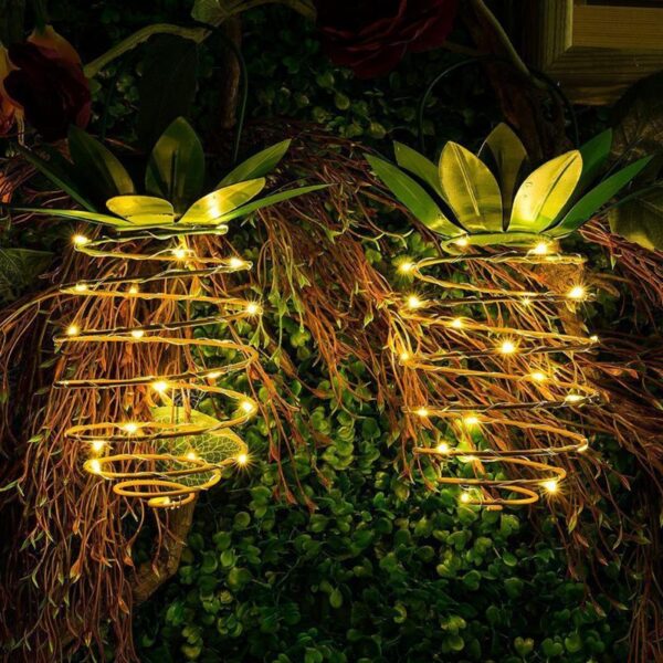 Nuove luci solari da esterno impermeabili per ananas da giardino Luci da percorso appese Luci fiabesche20 Fata calda a led solare 2