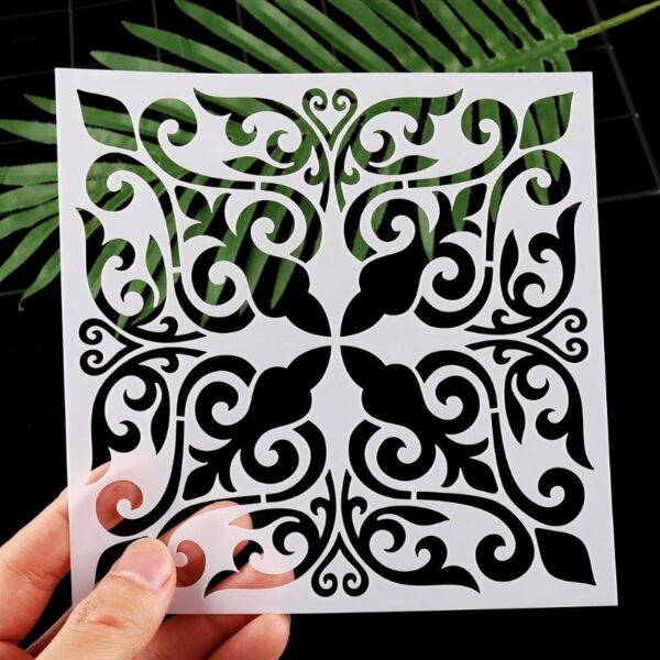 OOTDTY 16pcs set Mandala Stencil Drawing Template Ruler Stencils For Painting Board DIY Album Decor 5