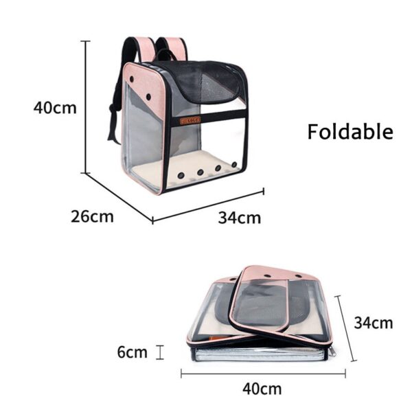Pet Dog Backpack Cat Carrier Outdoor PVC Breathable Space Travel Bag Foldable Cat Transporter Shoulder With 3