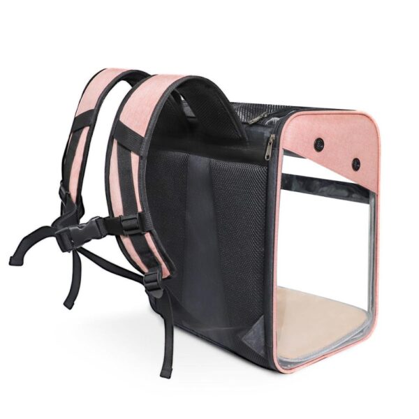 Pet Dog Backpack Cat Carrier Outdoor PVC Breathable Space Travel Bag Foldable Cat Transporter Shoulder With 4