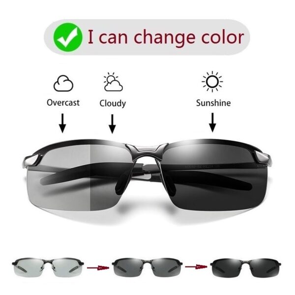 Photochromic Sunglasses Men Polarized Driving Chameleon Glasses Male Change Color Sun Glasses Day Night Vision Driver