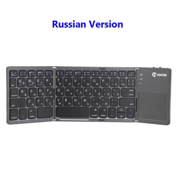 Obere ahụigodo obere mpịachi Bluetooth nke nwere eriri ikuku Klavye Touchpad Russian En maka IOS gam akporo Windows 1.jpg 640x640 1