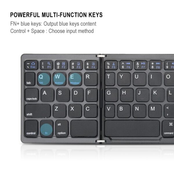 便携式折叠蓝牙迷你键盘可折叠无线 Klavye 触摸板俄语 En 键盘适用于 IOS Android Windows 3
