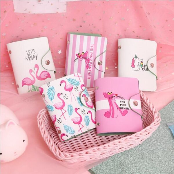 Pretty Flamingo PU Leather Credit Card Holder Renault Key Card Cover Identity Card Cover Case Holder 2