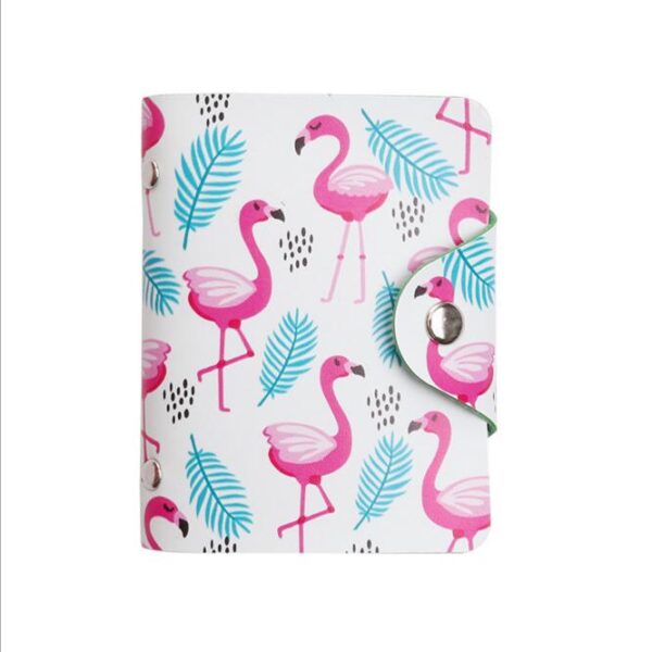Pretty Flamingo עור PU מחזיק כרטיס אשראי רנו מפתח כיסוי כרטיס זהות כיסוי תיק מחזיק 4