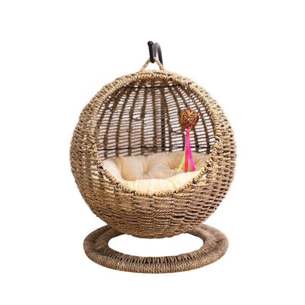 Round winter cat s nest general purpose for semi closed opening with pad washable cat bed