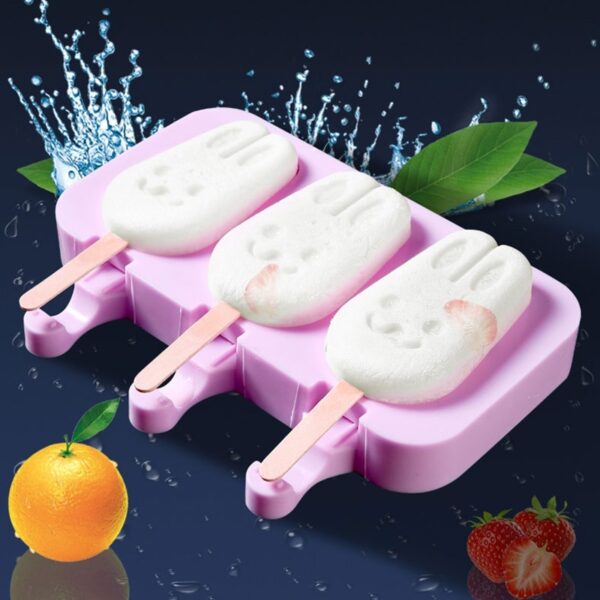 Silikone Ice Cream Mold Genanvendelige isterninger Bakke Fryse Popsicle Mold Juledekoration DIY Ice Cream 5