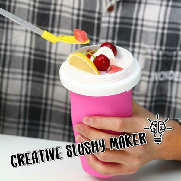 Slushy Ice Cream Maker Squeeze Peasy Slush Quick Cooling Cup Milkshake Bottles ds99 5