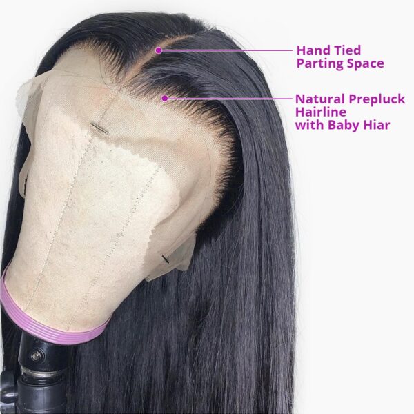 Perruques de cabell humà recte davant de cordó per a dona Cabell remy Pre-arrencat amb cabell de nadó 1