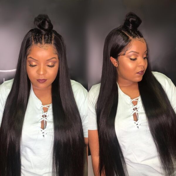 Straight Lace Front Human Hair Wigs For Women Remy Hair Pre Plucked Hairline With Baby Hair 4