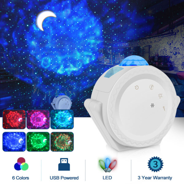 Teilgeoir cianda WIFI Star Star Sky Sky Night Light Ocean Ocean Sky Teilgeoir Lampa Oíche Tonn Uisce 5