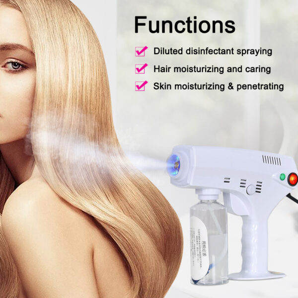 1200W 260ML Disinfection Blue Light Nano Steam Gun Hair Spray Machine Ultra Fine Aerosol Water Mist 3