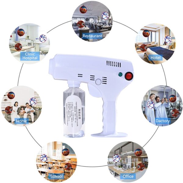 1200W 260ML Disinfection Blue Light Nano Steam Gun Spray Machine Spray Ultra Fine Aerosol Water Mist 5