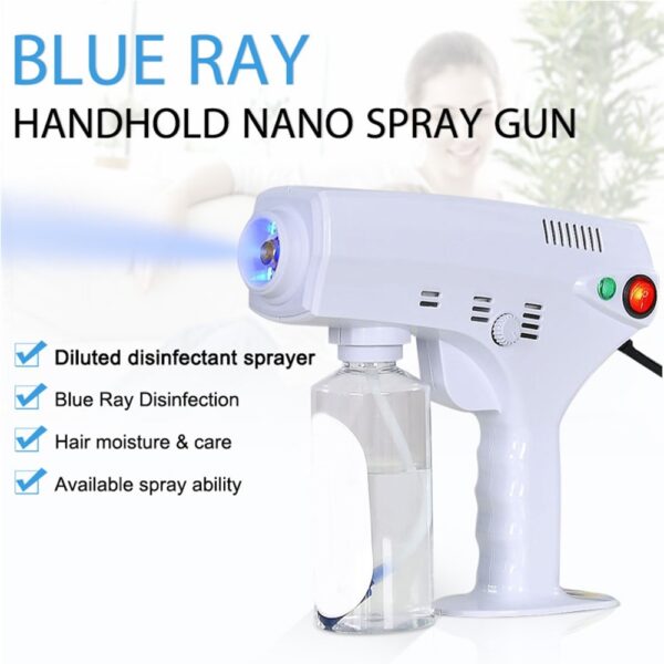 1200W 260ML Dezenfeksîyona Şîn Ronahî Nano Steam Gun Spray Porê Makîneya Aerosol Ultra Fine Avê Mist 6